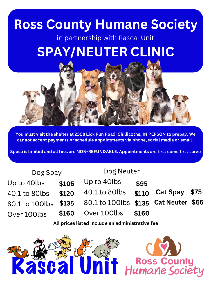 Low Cost Spay Neuter Ross County Humane Society Low Cost Spay Neuter Ross County Humane Society